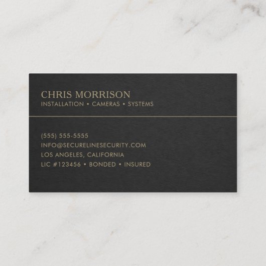 Security System Installation 名刺 (裏面)