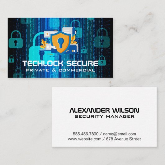Security Tech Camera | Padlocks Coding 名刺 (正面/裏面)