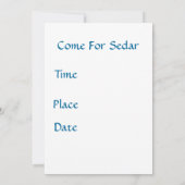 Sedarのために来られる セーブザデート (裏面)