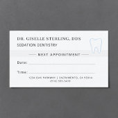 Sedation Dentistry Dentist Tooth Appointment Card 名刺