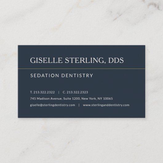 Sedation Dentistry Office Appointment Reminder 名刺 (正面)