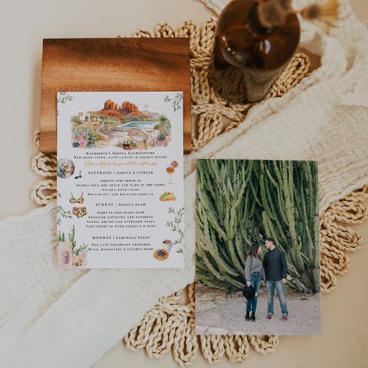 Sedona Arizona Bachelorette Weekend Itinerary 招待状