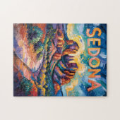 Sedona Arizona Cathedral Rock Van Gogh Vibrant Art ジグソーパズル (横)