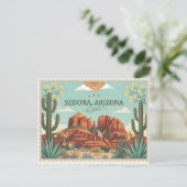 Sedona Arizona Travel Vintage Red Rocks  シーズンポストカード (スタンド正面)