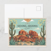 Sedona Arizona Travel Vintage Red Rocks  シーズンポストカード (正面/裏面)