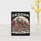 Sedona Az Hiking Outdoors Mountain Sedona Usa Retr カード (黄色い花)
