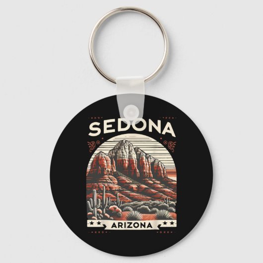 Sedona Az Hiking Outdoors Mountain Sedona Usa Retr キーホルダー (正面)