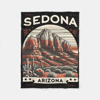 Sedona Az Hiking Outdoors Mountain Sedona Usa Retr フリースブランケット