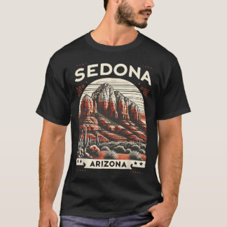 Sedona Az Hiking Outdoors Mountain Sedona Usa Retr Tシャツ