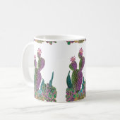 Sedona Cactus Flower Tiled design Mug コーヒーマグカップ (正面左)