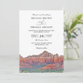 SEDONA Destination Skyline Boho QR Code Wedding 招待状 (スタンド正面)