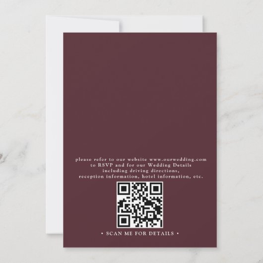 SEDONA Destination Skyline Boho QR Code Wedding 招待状 (裏面)
