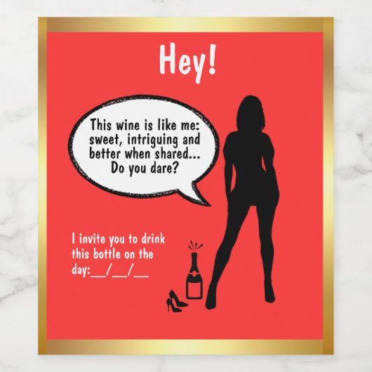 Seduce Him with Custom Wine Labels! ワインラベル (シングルラベル)