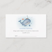 Seeクジラおむつラッフルベビーシャワーかわいい エンクロージャーカード (正面)