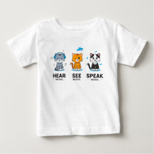 See 話 No Evil CatsベビートップTシャツ ベビーTシャツ