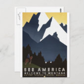 See Americaようこそモンタナヴィンテージ旅行 ポストカード (正面/裏面)