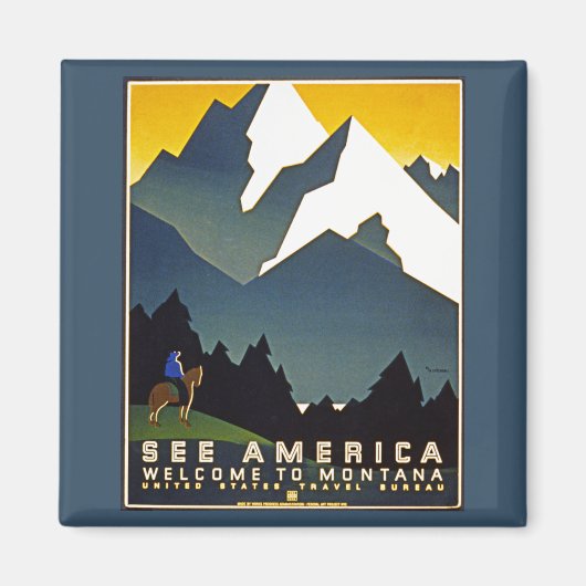 See America – ようこそモンタナ マグネット (正面)