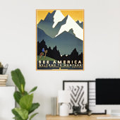 See America Montana Mountains Travel WPA ポスター (ホームオフィス)