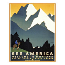 See America Montana Mountains Travel WPA