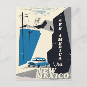 See America - New Mexico Vintage旅行ポスター ポストカード