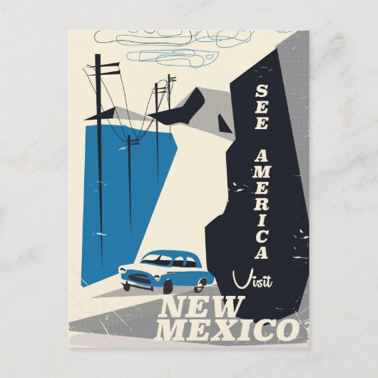 See America - New Mexico Vintage旅行ポスター ポストカード (正面)