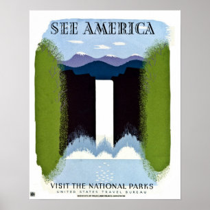 See America Visit National Parks vintage ポスター