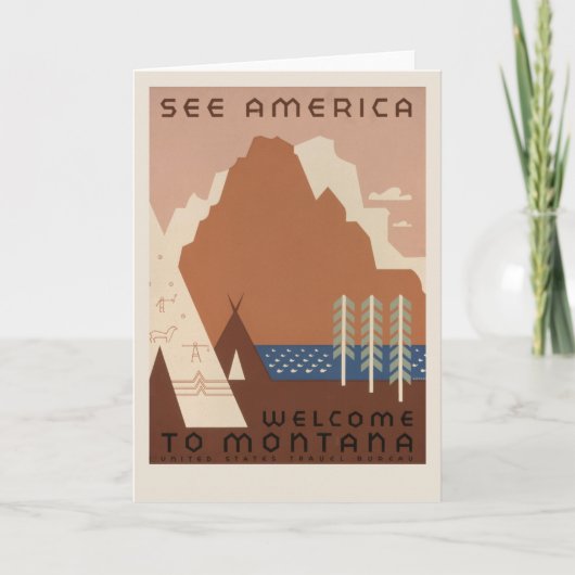 See America Welcome to Montana | ヴィンテージ旅行 カード (正面)