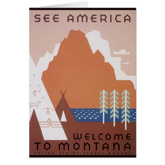 See America Welcome to Montana, Vintage Travel (正面)