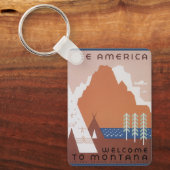 See America Welcome to Montana, Vintage Travel キーホルダー (正面)