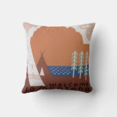 See America Welcome to Montana, Vintage Travel クッション (裏面)