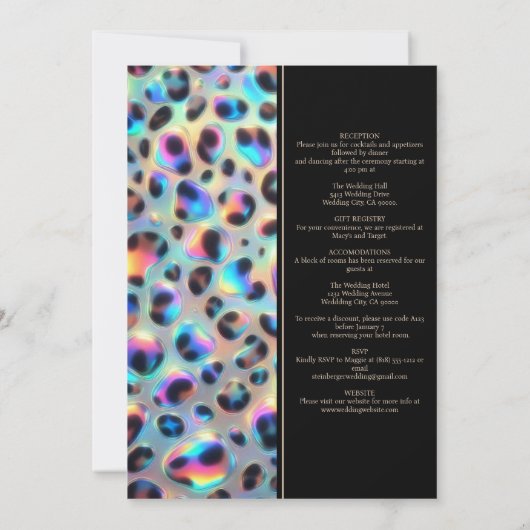 SEE BACK All-In-One Exotic Posh Wedding Invitation 招待状 (裏面)