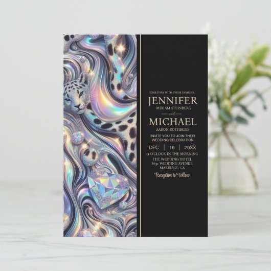 SEE BACK All-In-One Exotic Posh Wedding Invitation 招待状 (スタンド正面)