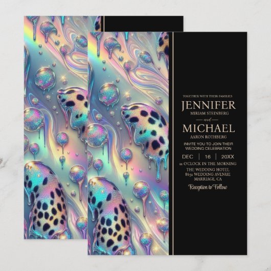 SEE BACK All-In-One Exotic Posh Wedding Invitation 招待状 (正面/裏面)