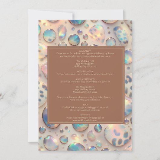 SEE BACK All-In-One Exotic Posh Wedding Invitation 招待状 (裏面)