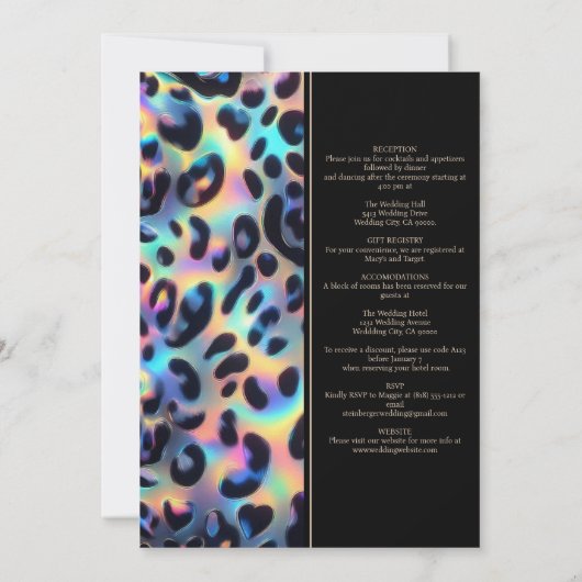 SEE BACK All-In-One Exotic Posh Wedding Invitation 招待状 (裏面)