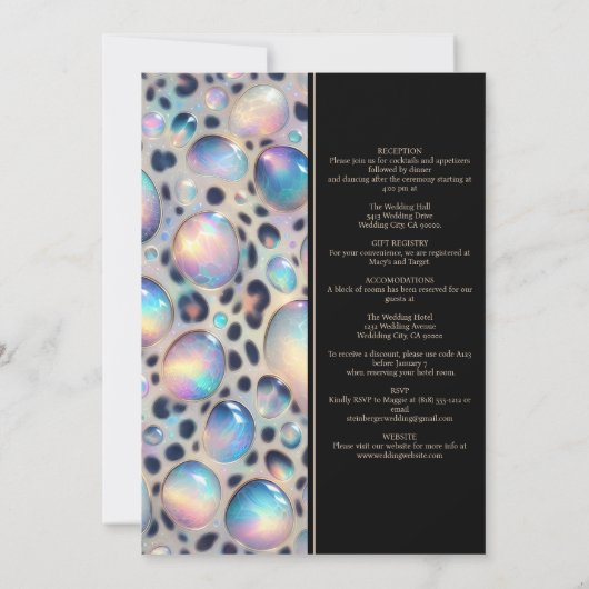 SEE BACK All-In-One Exotic Posh Wedding Invitation 招待状 (裏面)