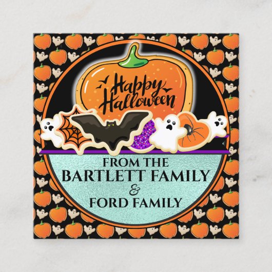 See Back - Halloween Treatバッグラベル(穴なし) スクエア名刺 (正面)