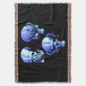 See Hear 話 No Evilスカルブランケット スローブランケット (正面縦)