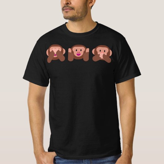 See、Hear & 話 No Evil Monkey Emojisフェスティバル Tシャツ (正面)