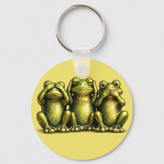 See Hear Speak No Evil Funny Frogs キーホルダー (正面)