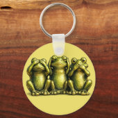 See Hear Speak No Evil Funny Frogs キーホルダー (正面)