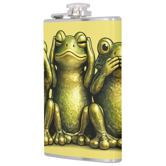 See Hear Speak No Evil Funny Frogs フラスク (左)