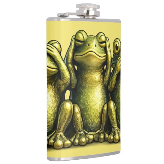 See Hear Speak No Evil Funny Frogs フラスク (右)