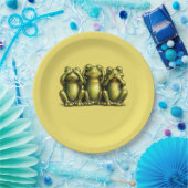 See Hear Speak No Evil Funny Frogs ペーパープレート (パーティー)