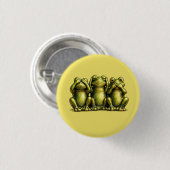 See Hear Speak No Evil Funny Frogs 缶バッジ (正面&裏面)
