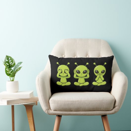 See, Hear, Speak No Evil Lumbar Throw Pillow ランバークッション (椅子)