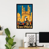 See India Hyderabad Charminar Vintage Travel ポスター (ホームオフィス)