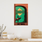 See India Vintage Travel Poster Print ポスター (キッチン)