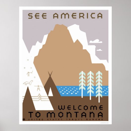 See Montana & America 1938 WPA ポスター (正面)