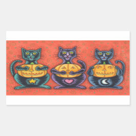 SEE NO EVIL BLACK CATステッカーシート長方形 長方形シール